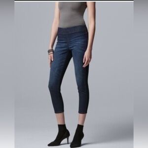 NWT Vera Wang pull on stretch cropped denim legging jeans, ankle length,size 12P